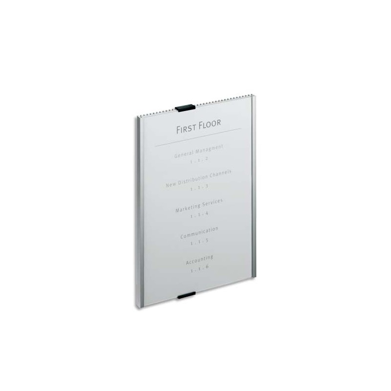 DURABLE Plaque de porte Infosign A4 en aluminium - livrée avec kit fixations - L210 X H297 mm - Argent