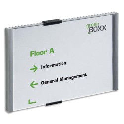 DURABLE Plaque de porte Infosign 1/2A4 aluminium - livrée avec kit fixations - L210 X H148,5 mm - Argent