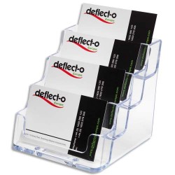 DEFLECTO Porte cartes visite 1x4 compartiment transparent 9.8X8.9X10.5cm