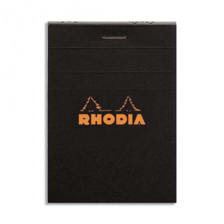 RHODIA Bloc de direction couverture Noire 80 feuilles (160 pages) format A7 réglure 5x5