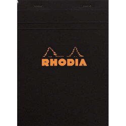 RHODIA Bloc de direction couverture Noire 80 feuilles (160 pages) format A5 réglure 5x5