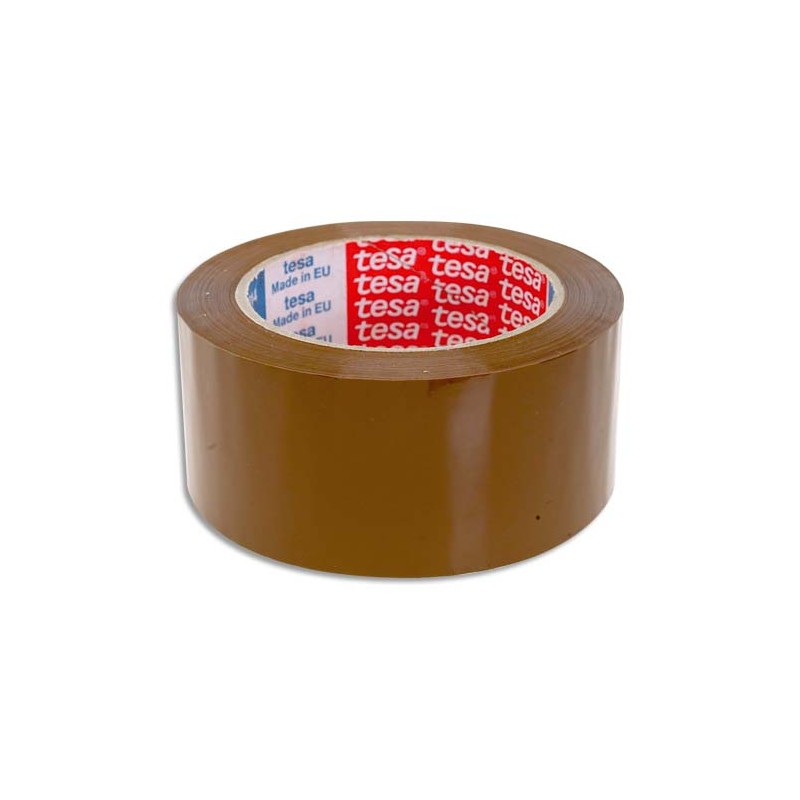 TESA Adhésif d'emballage Polypropylène sans solvant silencieux 45 microns - H50 mm x L100 mètres Havane