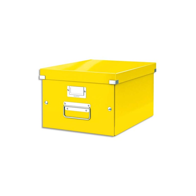 LEITZ Boîte CLICK&STORE M-Box. Format A4 - Dimensions : L281xH200xP369mm. Coloris Jaune Wow.