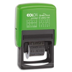 COLOP Timbre multiformules commercialesx12 - S 220 W Green Line. Encr.auto. Hauteur caractères 4mm