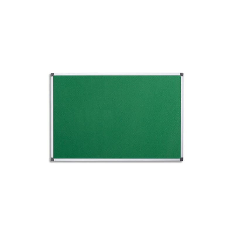 PERGAMY Tableau revêtement en feutrine Vert, cadre aluminium, Format : L90 x H60 cm