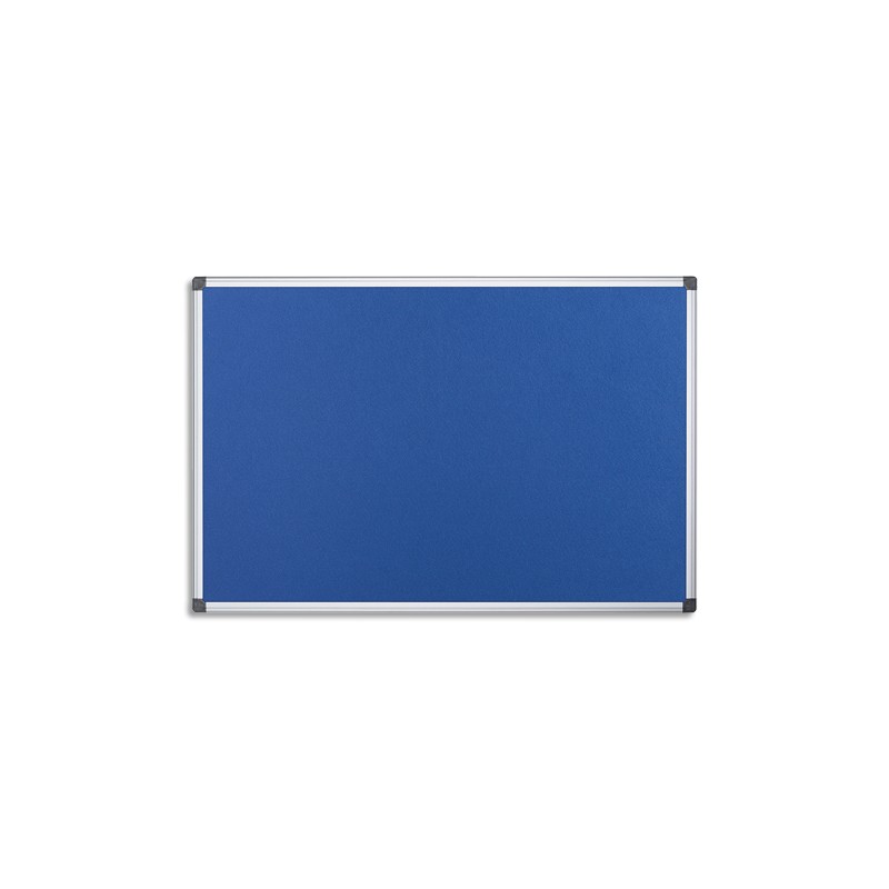 PERGAMY Tableau revêtement en feutrine Bleu, cadre aluminium, Format : L120 x H90 cm