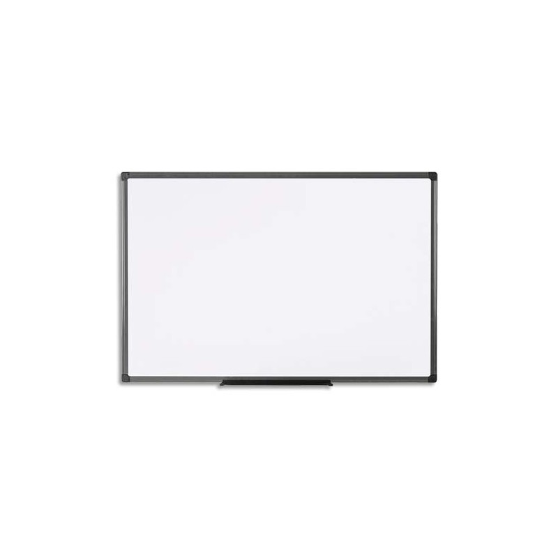 PERGAMY Tableau Blanc mélaminé Essential, cadre en PVC, Format : L60 x H45 cm