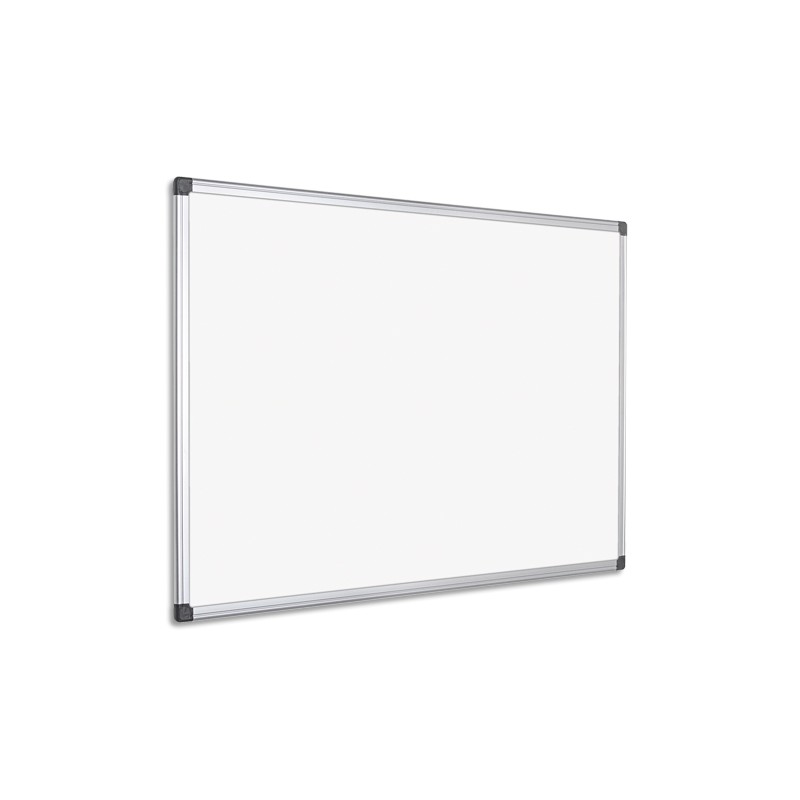PERGAMY Tableau Blanc laqué magnétique, cadre aluminium, Format : L180 x H90 cm