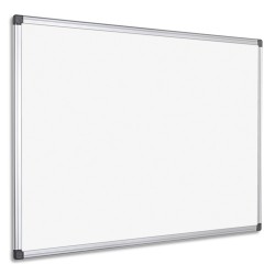PERGAMY Tableau Blanc laqué magnétique, cadre aluminium, Format : L150 x H100 cm