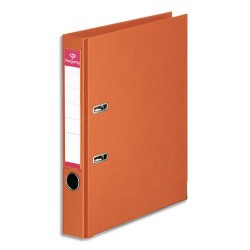 PERGAMY Classeur à levier en polypropylène intérieur/extérieur. Dos 5cm. Format A4. Coloris Orange