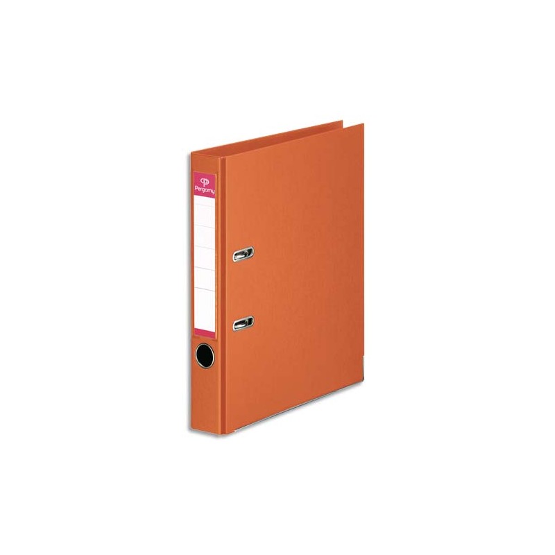 PERGAMY Classeur à levier en polypropylène intérieur/extérieur. Dos 5cm. Format A4. Coloris Orange