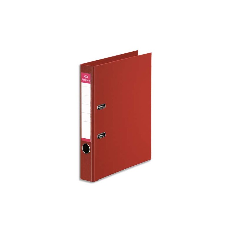 PERGAMY Classeur à levier en polypropylène intérieur/extérieur. Dos 5cm. Format A4. Coloris Rouge