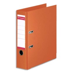 PERGAMY Classeur à levier en polypropylène intérieur/extérieur. Dos 8cm. Format A4. Coloris Orange