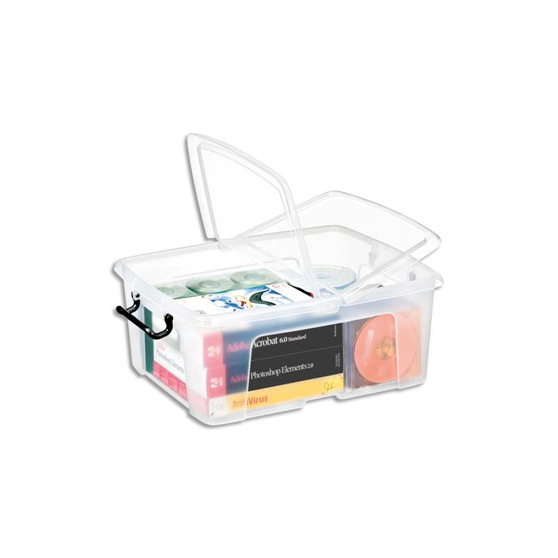 CEP Boîte de rangement Smart Box Strata avec couvercle clipsé dims int.317x40,2x17,5cm transparent 24L