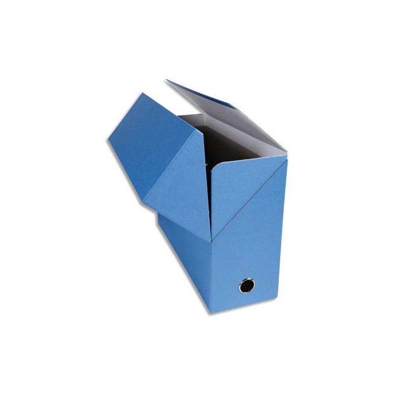 EXACOMPTA Boîte de transfert, carton rigide recouvert de papier toilé, dos 12 cm, 34x25,5 cm, Bleu