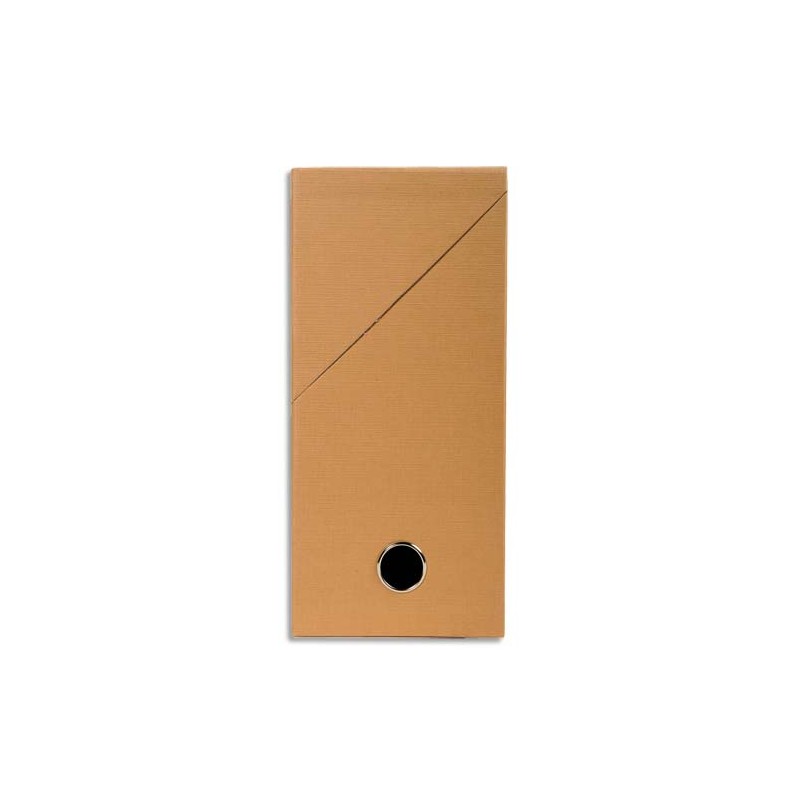EXACOMPTA Boîte de transfert, carton rigide recouvert de papier toilé, dos 12 cm, 34x25,5 cm, Havane