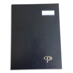 Parapheur 16 compartiments, couverture plastifiée en PVC Noir. Dimensions : 24 x 32 cm.