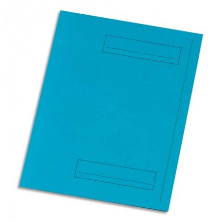 Paquet de 50 sous-dossiers imprimés en kraft 160gr à 2 rabats. Format 24x32cm. Coloris Bleu