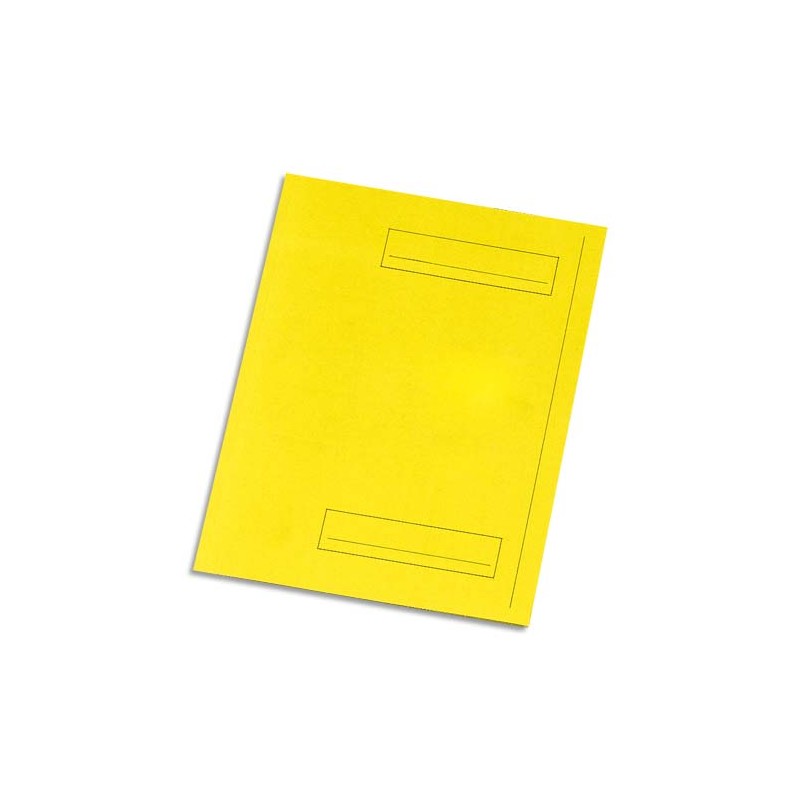 Paquet de 50 sous-dossiers imprimés en kraft 160gr à 2 rabats. Format 24x32cm. Coloris Jaune