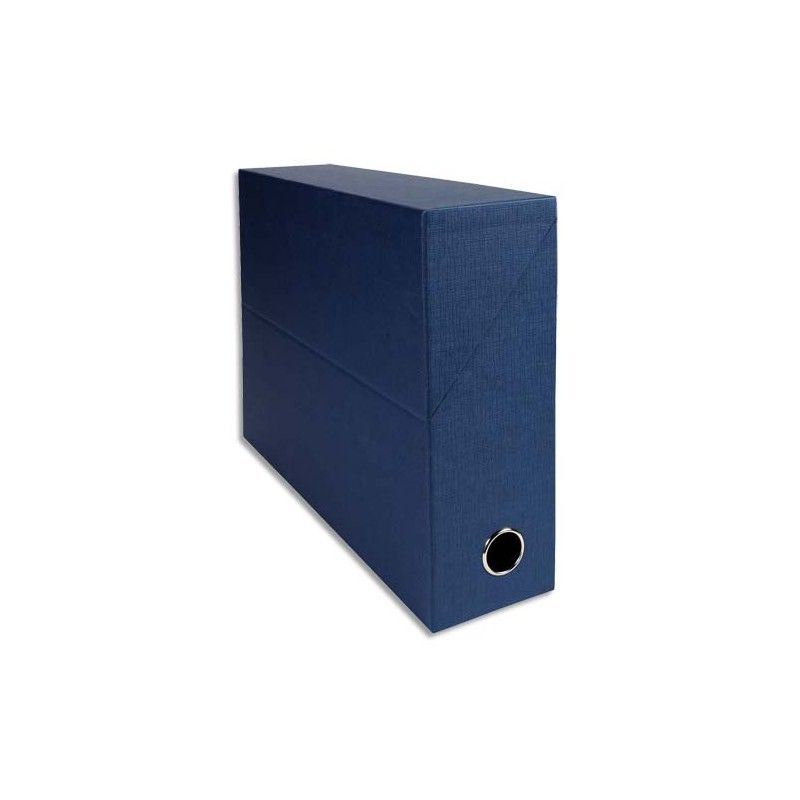 EXACOMPTA Boîte de transfert, carton rigide recouvert de papier toilé, dos 9 cm, 34x25,5 cm, Bleu