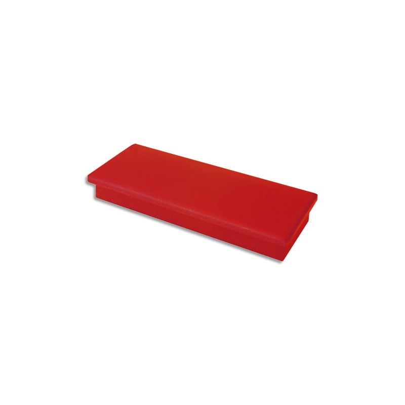 Plaquette de 2 aimants rectangulaires Rouge sans téton - Format : 2,3 x 5,5 cm