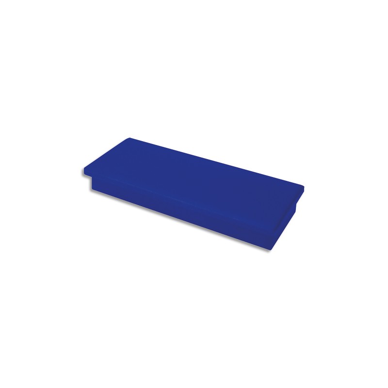 Plaquette de 2 aimants rectangulaires Bleu sans téton - Format : 2,3 x 5,5 cm