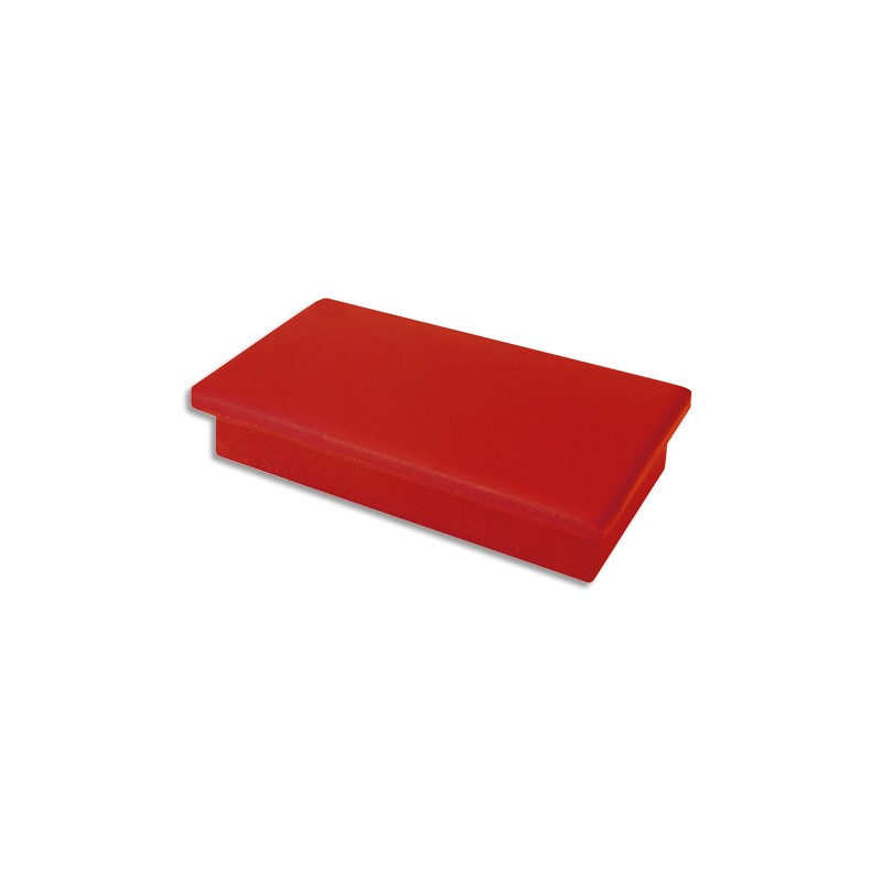 Plaquette de 7 aimants rectangulaires Rouge sans téton - Format : 1,2 x 2,5 cm