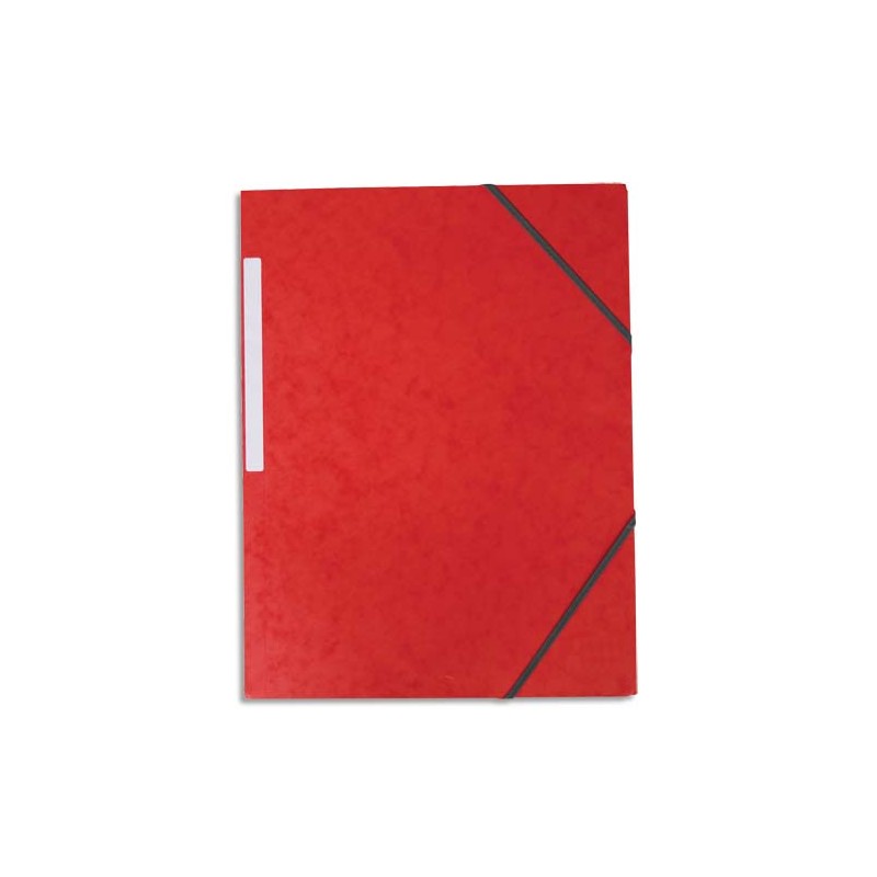 PERGAMY Chemise simple à élastique en carte lustrée 5/10eme 390g. Coloris Rouge. Dimensions 24x32cm