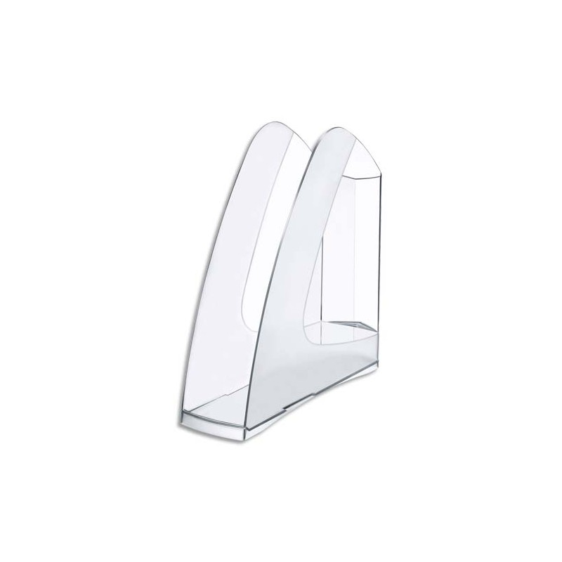 Porte-revues en polystyrène pour format A4 - Dimensions : L25,7 x H26 x P7,5 cm coloris cristal