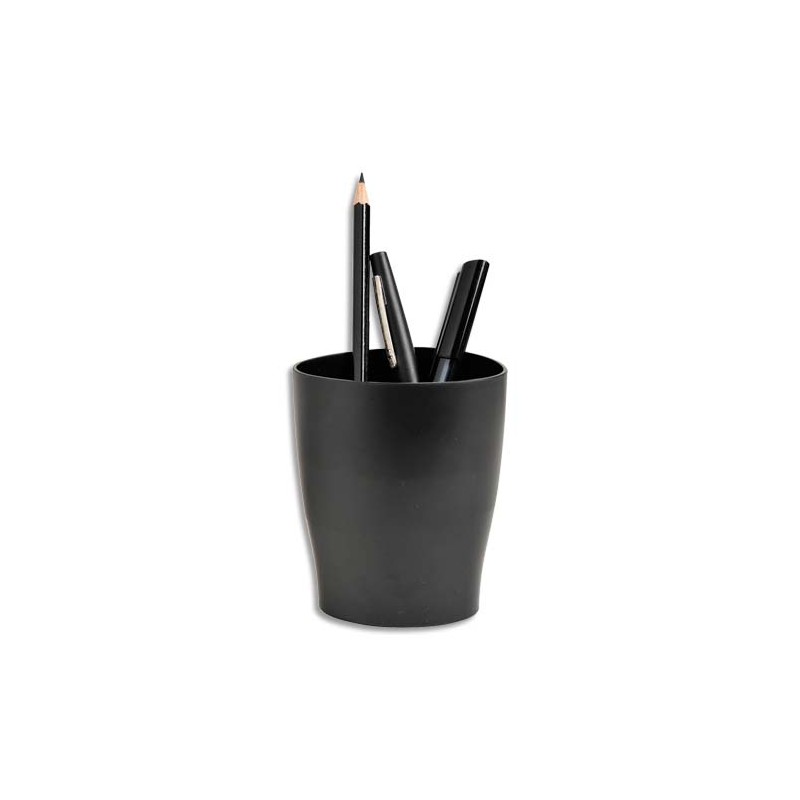 Pot à crayons ECO en polystyrène, Noir - Dimensions : L8 x H9,5 x P6 cm