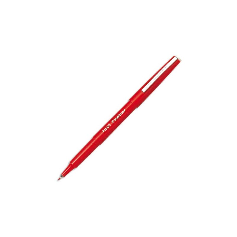 PILOT Stylo-feutre pointe fine baguée métal encre Rouge corps plastique couleur FINELINER