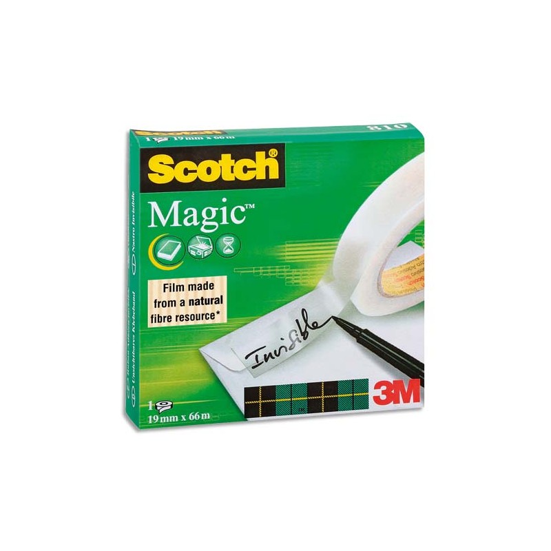 SCOTCH Ruban adhésif invisible Magic 811 - 19mm x 66m, en boîte individuelle