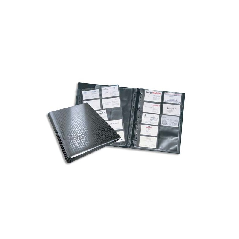 DURABLE Porte-cartes Visifix A4 Centium pour 400 cartes de visite L90 x H57 mm - 12 touches A-Z - Noir