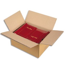 Paquet de 15 caisses américaines en carton brun double cannelure - Dim. : L40 x H27 x P30 cm
