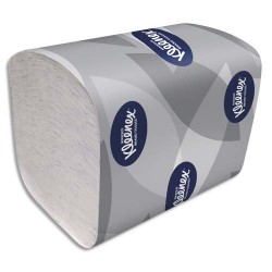 KIMBERLY Carton de 36 paquets de papier toilette pliés Kleenex Ultra 2 plis 200 formats 12,5 x 18,6 cm