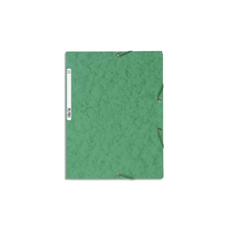 EXACOMPTA Chemise 3 rabats/ élastique, carte lustrée 5/10e, 400gr. Format 24x32cm. Coloris Vert.