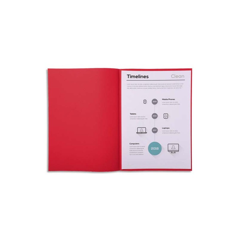 EXACOMPTA Paquet de 250 sous-chemises SUPER 60 en carte 60 grammes coloris Rouge