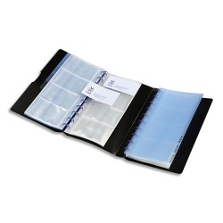 VIQUEL Porte-cartes de visite Noir Geode Business capacité 240 cartes en PP L13 x H26,5 x P3,5 cm