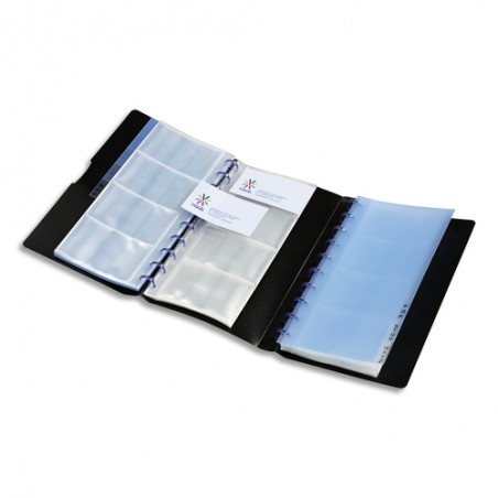 VIQUEL Porte-cartes de visite Noir Geode Business capacité 240 cartes en PP L13 x H26,5 x P3,5 cm