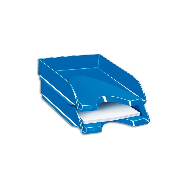 CEP Pro Corbeille à courrier Gloss pour format 24 x 32 - Dimensions L25,7 x H6,6 x P34,8 cm Bleu océan