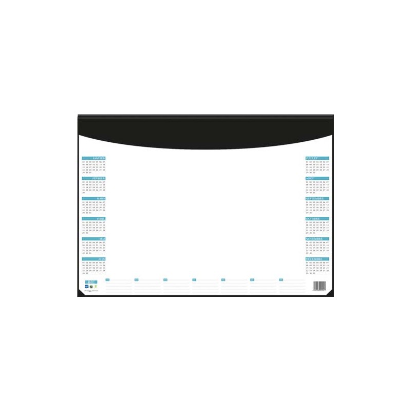 CBG Socle sous-mains en pvc noir avec recharge quadri-perpétuel - format : 40,5 x 55 cm