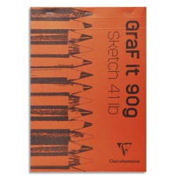 CLAIREFONTAINE Bloc de croquis Graf It format A4 80 pages microperforées 90g