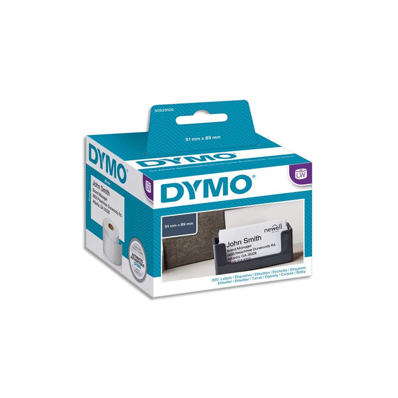 DYMO Rouleau de 300 étiquettes (non adhésives) pour carte de visite 51x89mm S0929100