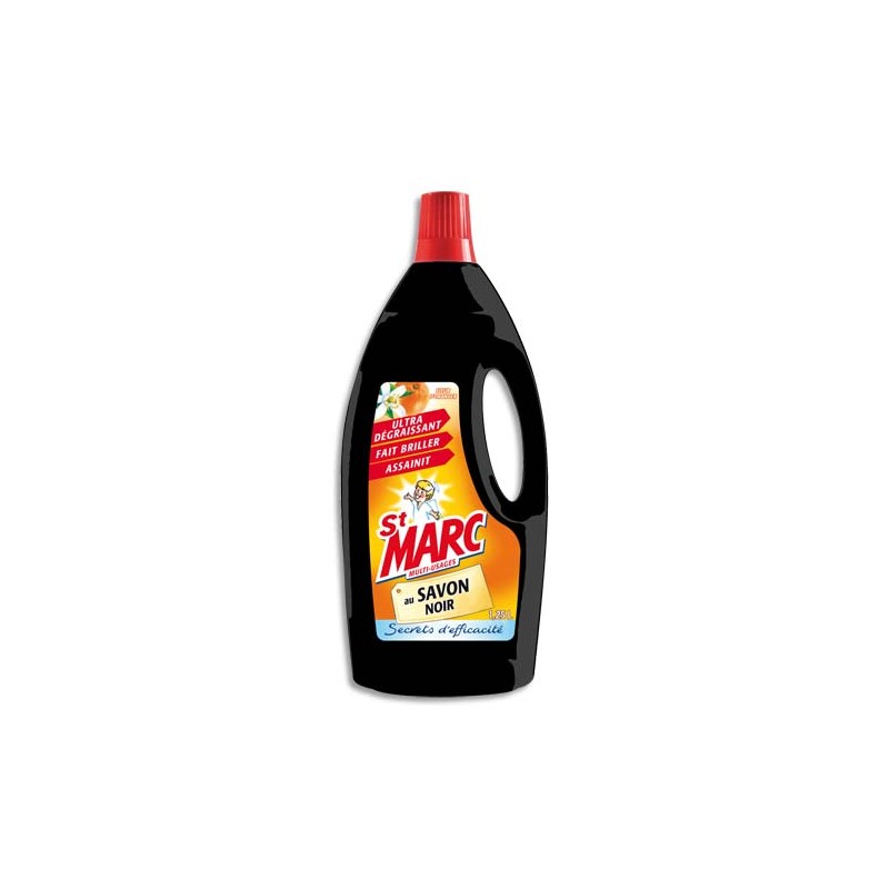 ST MARC Flacon nettoyant multi-usages au savon Noir 1,25 ml, parfum fleur d'Oranger