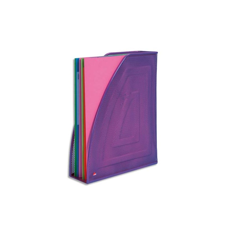 ALBA Porte-revues en métal Mesh - Dimensions : L26 x H33,5 cm, Dos 8cm coloris Violet