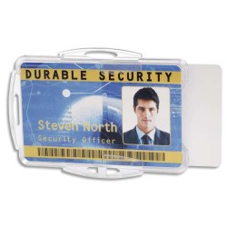 DURABLE Boîte 10 Porte-badges ouvert pour 2 carte format portrait ou paysage - L85 x H54 mm - Transparent