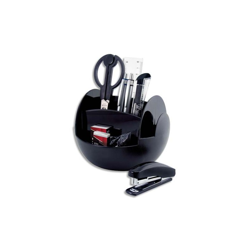 PAVO Pot multifonctions rotatif Noir, 6 cases, livré avec 9 produits - Diamètre 15 cm, hauteur 11 cm