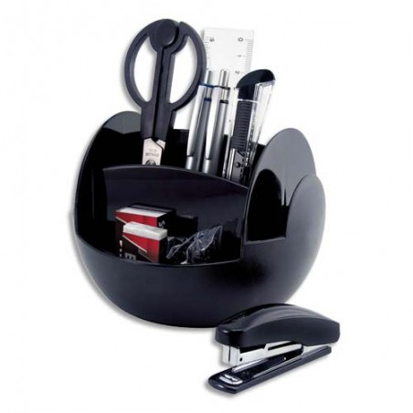 PAVO Pot multifonctions rotatif Noir, 6 cases, livré avec 9 produits - Diamètre 15 cm, hauteur 11 cm