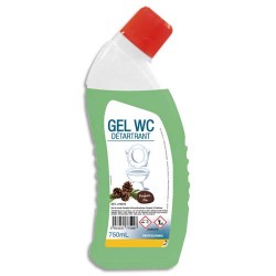 Flacon de 750 ml Gel Vert détartrant WC, nettoie détartre et désodorise parfum pin