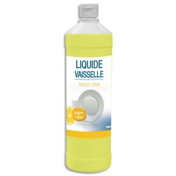 Flacon d'1 Litre Liquide vaisselle concentré 14% matière active, Ph neutre, parfum citron